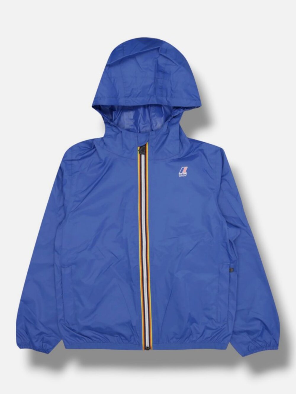 K-Way Unisex Kids Blue Vrai 3.0 Claude Hooded Windbreaker Jacket Size 10Y